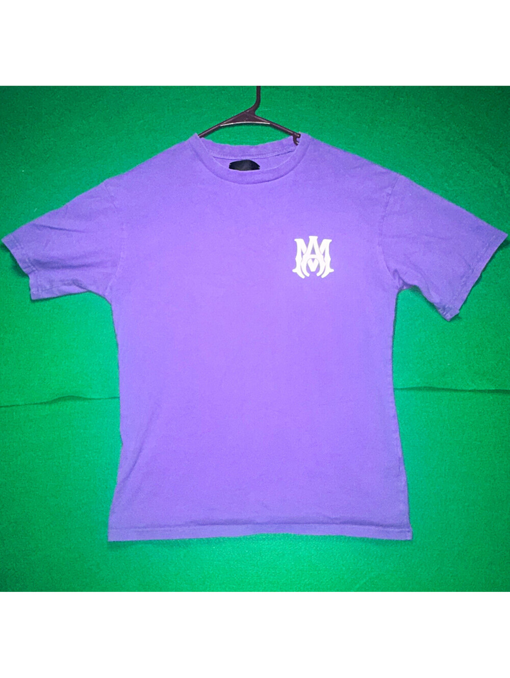 Authentic AMIRI MA Core Logo T-Shirt Purple White Monogram Men's Size M Medium